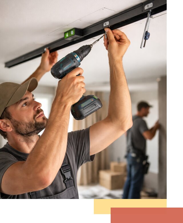 Установка трековых светильников в натяжной потолок в Спасске-Дальнем