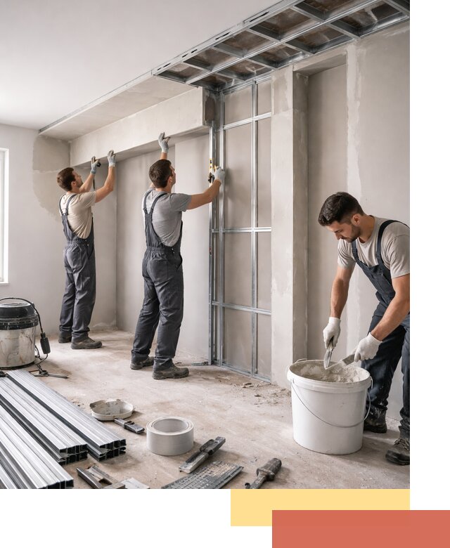 Монтаж потолка из гипсокартона с нишей в Спасске-Дальнем