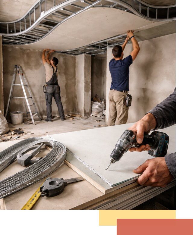 Криволинейный потолок из гипсокартона в Спасске-Дальнем — монтаж и отделка